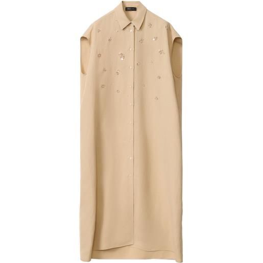 Fabiana Filippi abito midi con paillettes - marrone