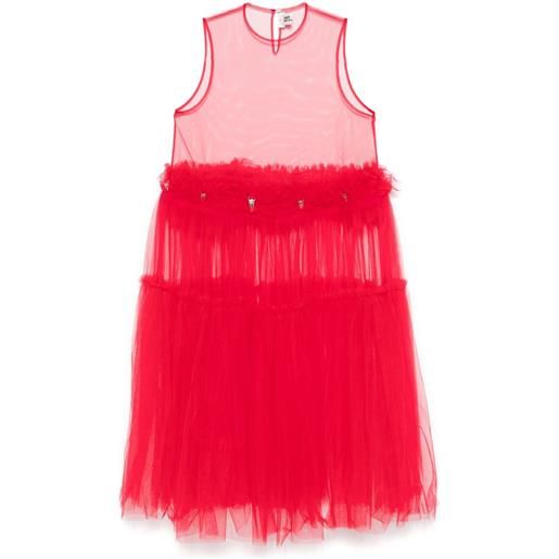 Noir Kei Ninomiya abito midi - rosso