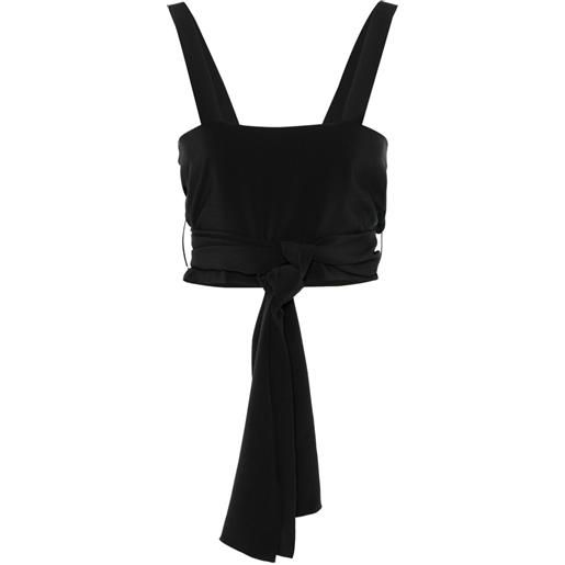 Chloé top crop in crêpe de chine - nero