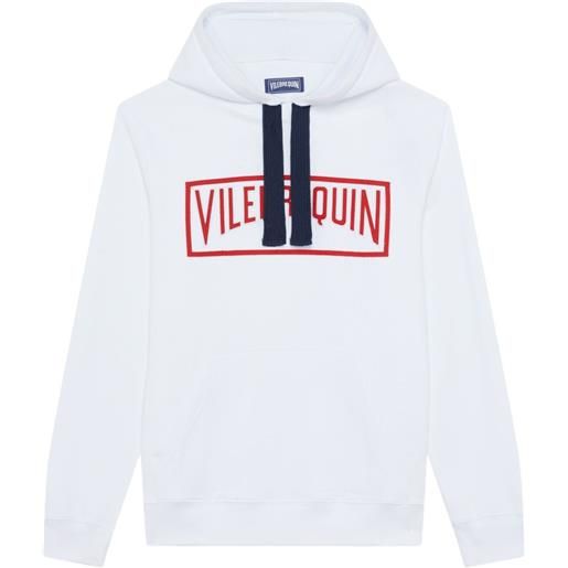Vilebrequin felpa con cappuccio e logo - bianco