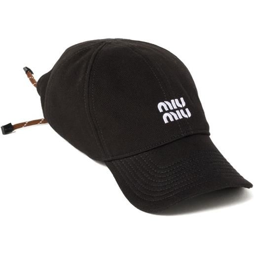 Miu Miu cappello da baseball denim - nero
