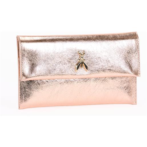 Patrizia pepe pochette laminata pelle rose gold