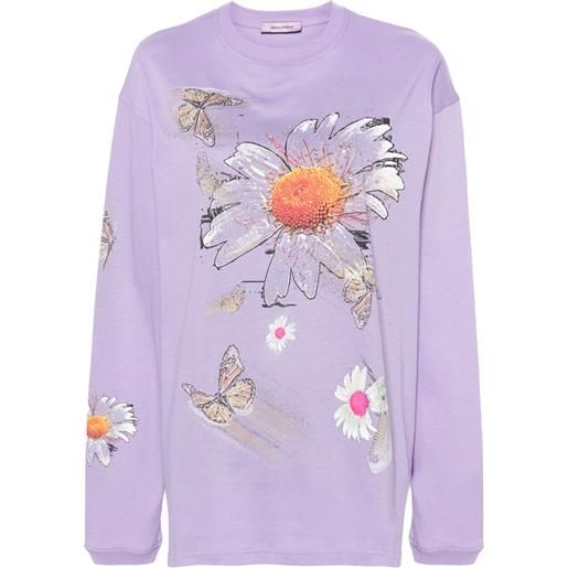 Maccapani t-shirt a fiori moto - viola