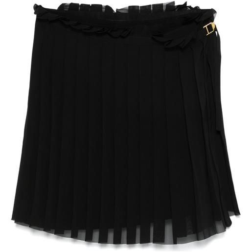 AMI Paris gonna midi plissettata in twill - nero