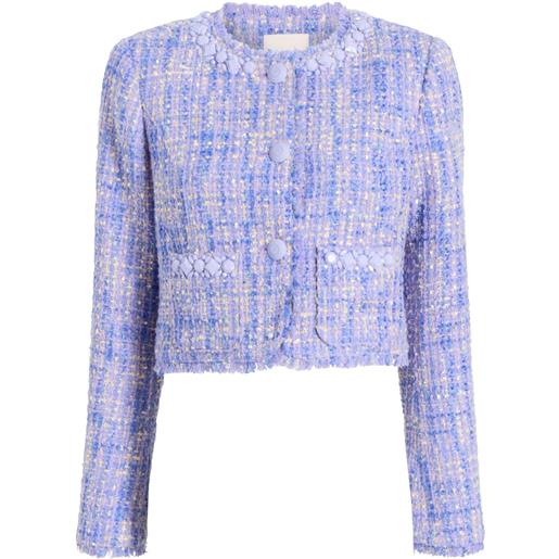 Cinq A Sept giacca crop in tweed - viola