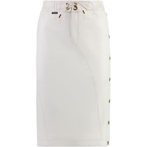 TOM FORD gonna midi in pelle - bianco