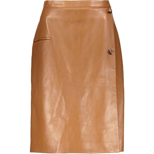 Burberry gonna in pelle - marrone