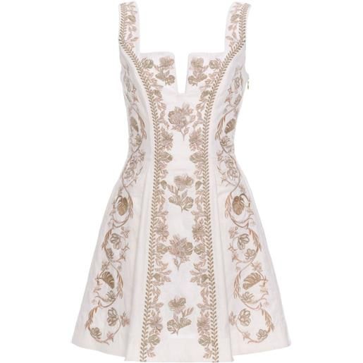 Agua By Agua Bendita abito corto con ricamo - bianco
