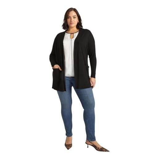 FIORELLA RUBINO: maxi cardigan con viscosa lenzing ecovero curvy size nero stagione primavera estate 2025. 