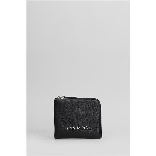 Marni portafoglio in pelle nera