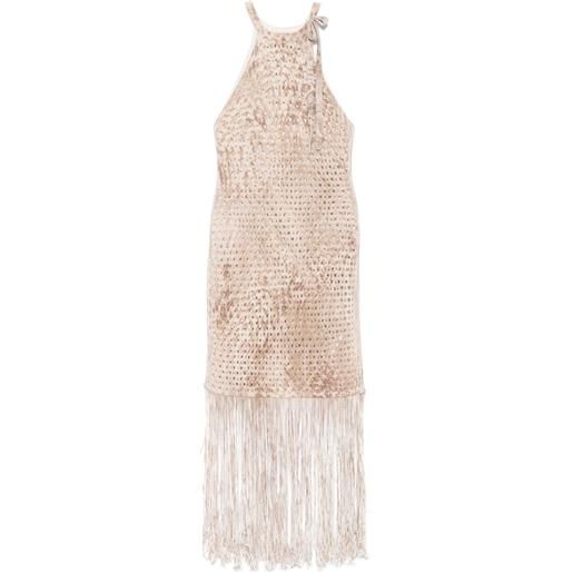 Blumarine abito midi in maglia - toni neutri