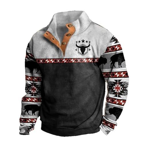 Felpa con cappuccio da uomo a maniche lunghe, comoda, con cerniera, patchwork, stampata, per allenamento, sport, tuta traspirante con cappuccio, abbigliamento da lavoro con tasca, da uomo, Rosso, 3XL