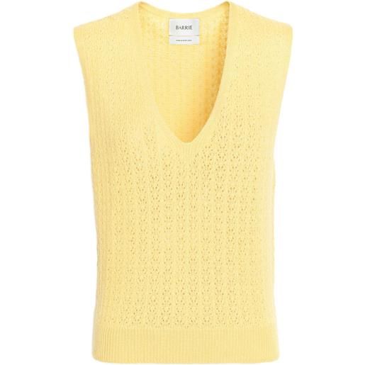 Barrie top con scollo a v in cashmere - giallo