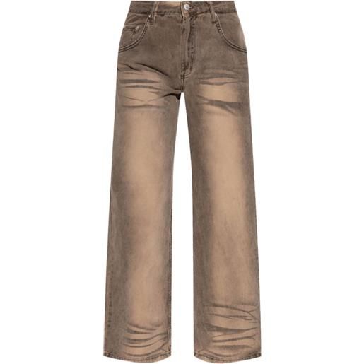 MISBHV jeans con applicazione logo - marrone