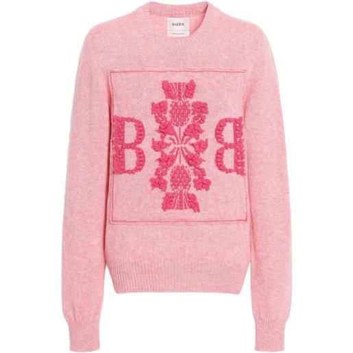 Barrie maglione in cashmere con logo 3d - rosa