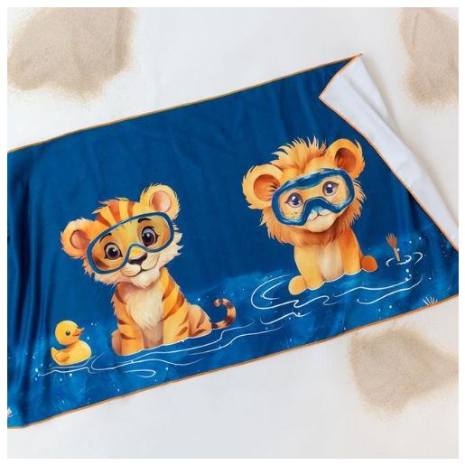 Kiokids telo mare bambini in microfibra - blu