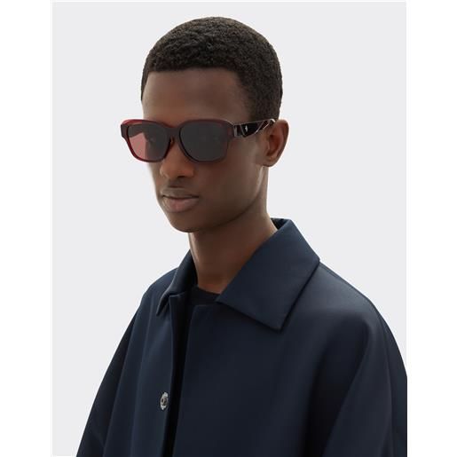 Ferrari occhiale da sole Ferrari in acetato bordeaux trasparente con lenti viola polarizzate - Ferrari collection bordeaux os