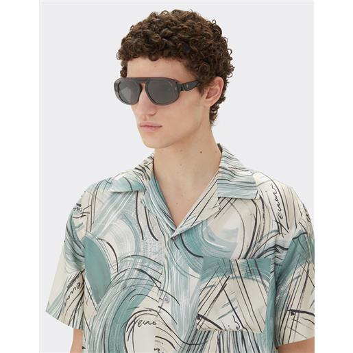 Ferrari occhiale da sole Ferrari in acetato nero con lenti polarizzate nere - Ferrari collection nero os