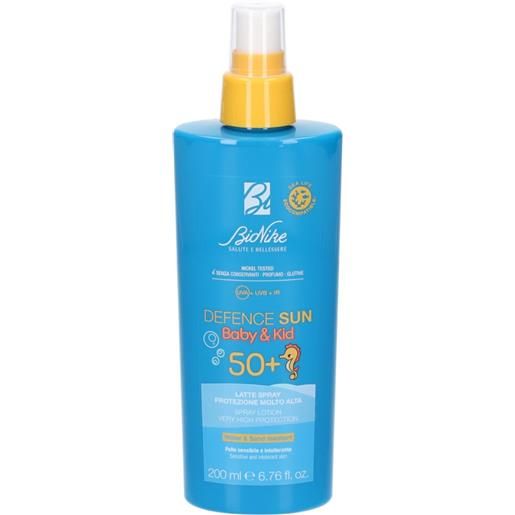 Bionike defence sun spf 50+ baby & kid latte spray protezione molto alta per bambini 200 ml