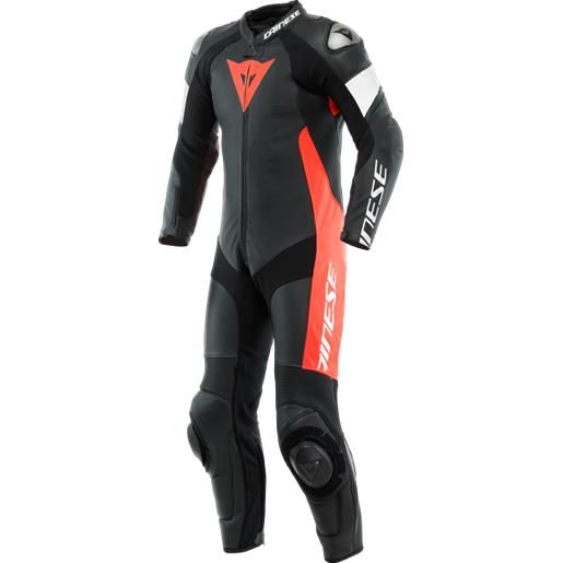 Dainese tuta da moto tosa pelle 1 pz perf. Black/fluo-red/white | dainese