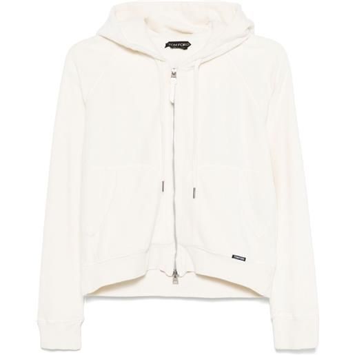 TOM FORD felpa in spugna con cappuccio - toni neutri