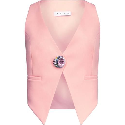 AREA gilet con decorazione di cristalli - rosa