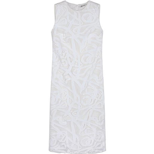 Ports 1961 abito midi in pizzo - bianco
