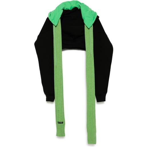 MERYLL ROGGE cappuccio con sciarpa e maniche - nero