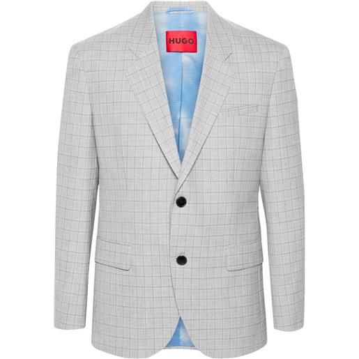 HUGO blazer monopetto a quadri - grigio