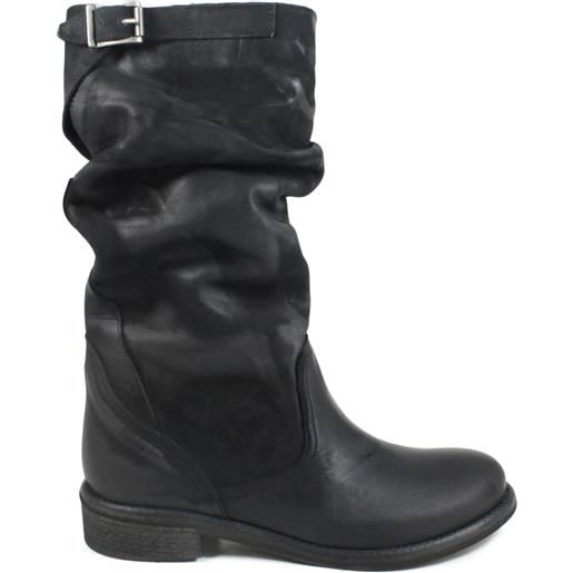 In Time stivali estivi biker boots "soul/m" - nabuk nero