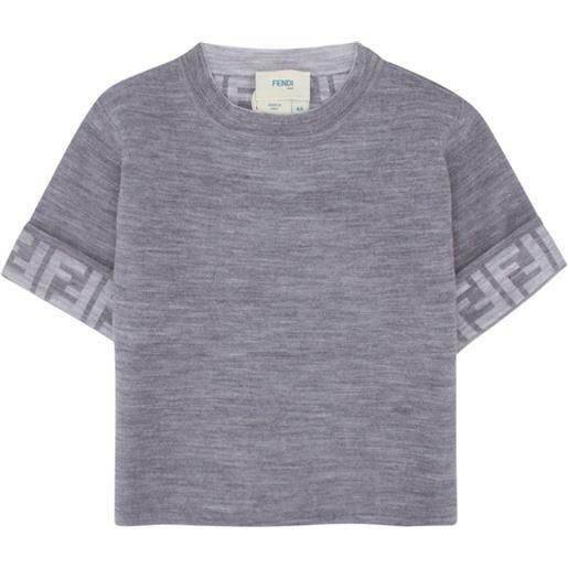 Fendi Kids t-shirt con monogramma - grigio