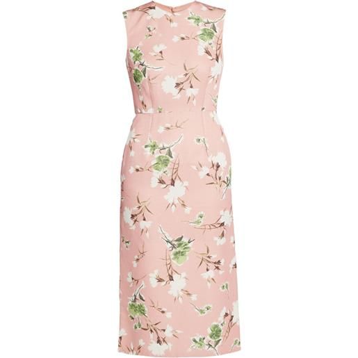ERDEM abito midi con stampa a fiori - rosa