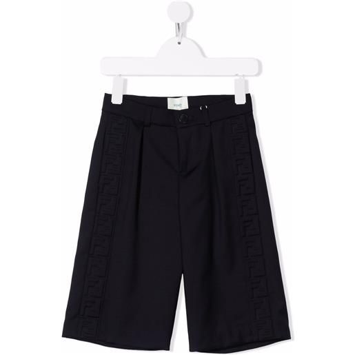 Fendi Kids costume da bagno goffrato - blu