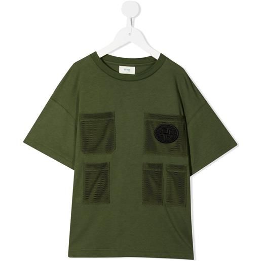 Fendi Kids t-shirt ff con applicazione - verde