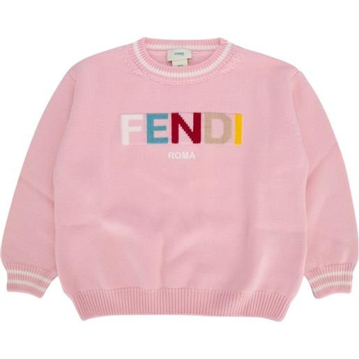 Fendi Kids maglione con ricamo - rosa
