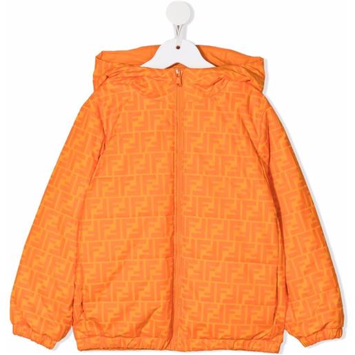 Fendi Kids cappotto imbottito con stampa - arancione
