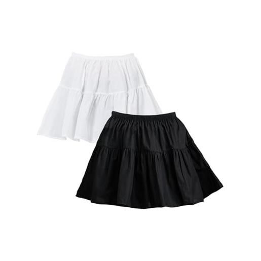 BEAUTELICATE estensori per camicia donna 100% cotone gonna per maglione giacca cappotto minigonna sottoveste sottogonna con fascia elastica (nero+bianca, l)