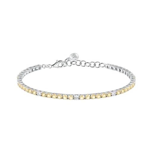 Morellato bracciale donna in argento 925‰ riciclato, tennis, collezione tesori, regalo donna