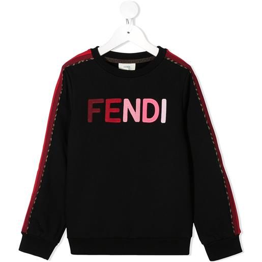 Fendi Kids t-shirt con logo in rilievo - nero
