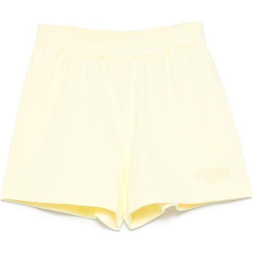 Fendi Kids shorts sportivi in jersey di pile - giallo
