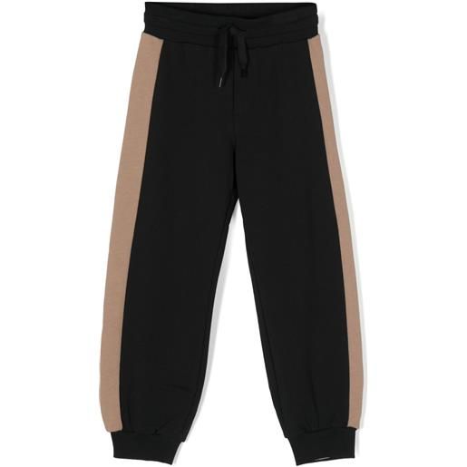 Fendi Kids side-stripe cotton track pants - nero