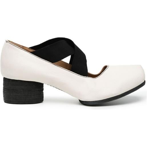 Uma Wang pompette dosatrici ballerina con punta quadrata - bianco