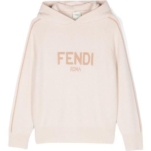 Fendi Kids maglione con logo jacquard - toni neutri