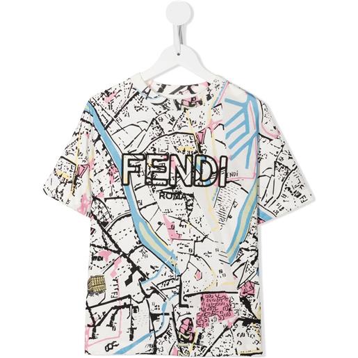 Fendi Kids t-shirt con ricamo - multicolore