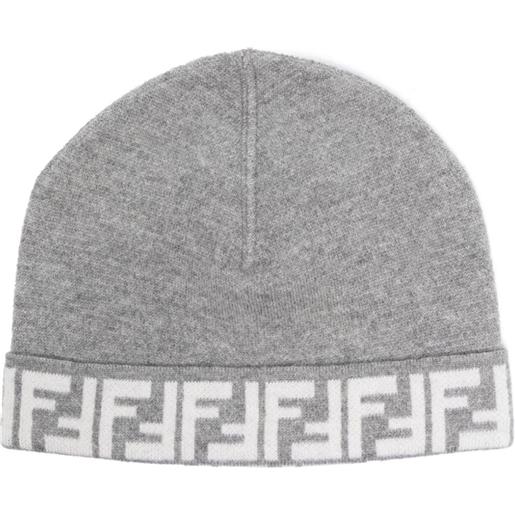Fendi Kids berretto con intarsio - grigio