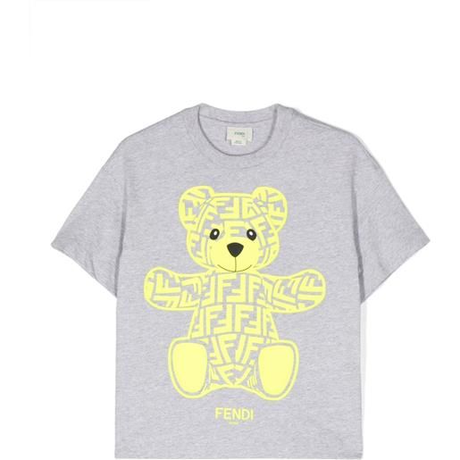 Fendi Kids t-shirt con stampa grafica - grigio