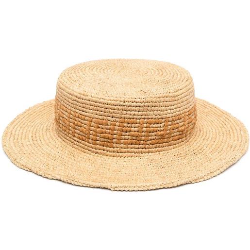 Fendi Kids cappello a tesa larga ff - toni neutri