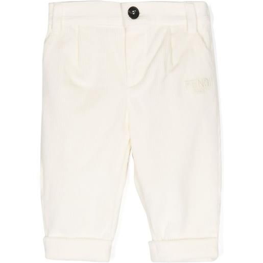 Fendi Kids pantaloni dritti a coste - toni neutri