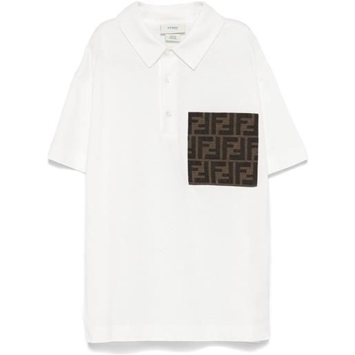 Fendi Kids polo in jersey - bianco