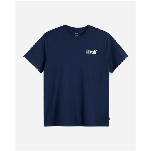 Levis levi's logo suede m - t-shirt - uomo - blu